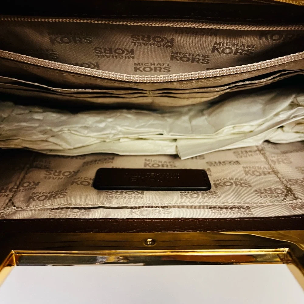 Michael Kors Gold Woven Wristlet - Picture 6 of 7